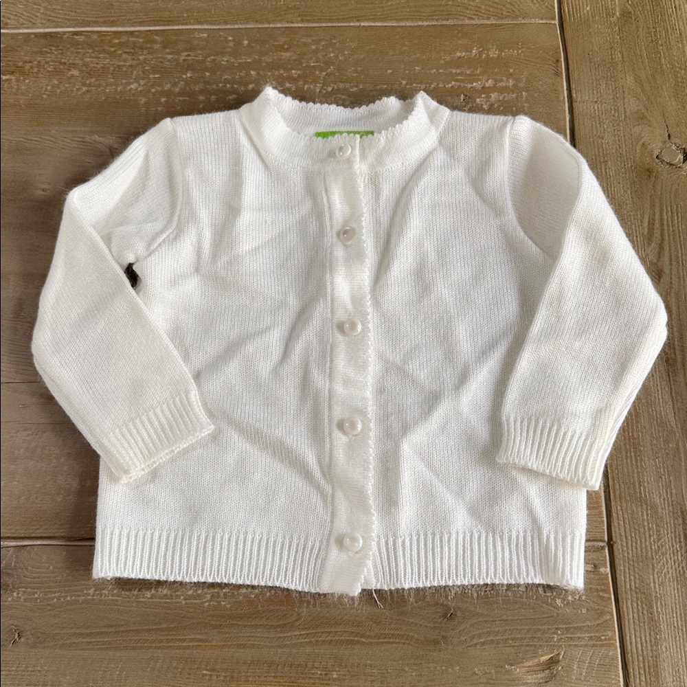 Classic Whimsy Girls White Button Up Cardigan Sweater - 18 Month - NWOT